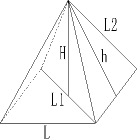 正四棱锥几何计算器